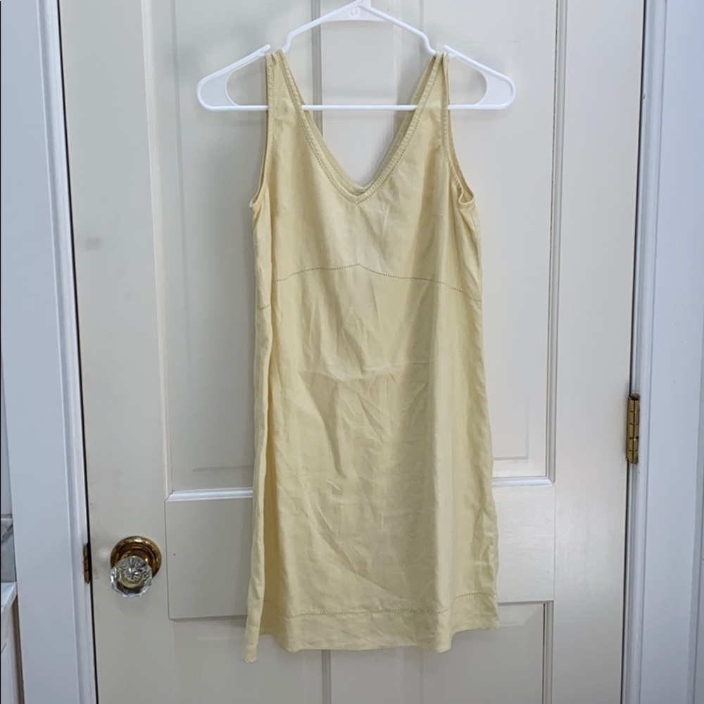 beautiful vintage yellow linen sundress!